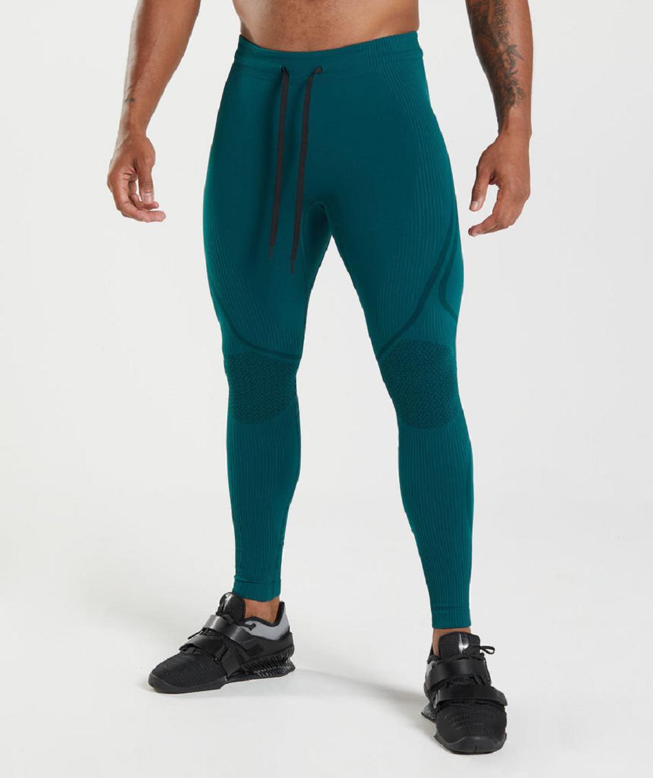 Mallas Gymshark 315 Seamless Hombre Turquesa Negras | CO 3958ZUT